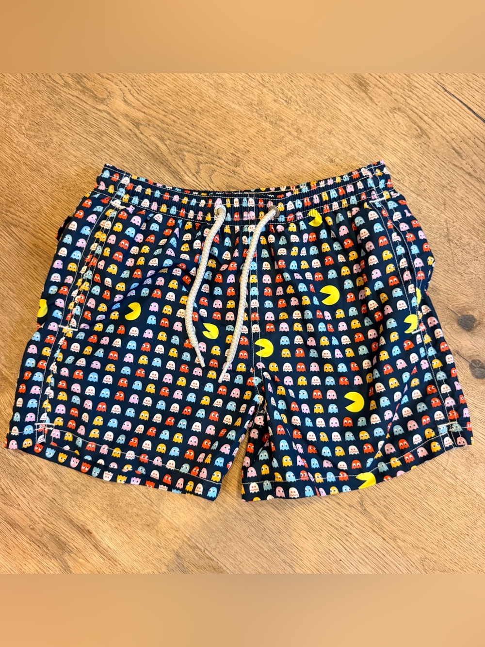 MC2 Saint Barth boys Navy Pac-Man & Ghost Print Swim Trunks
